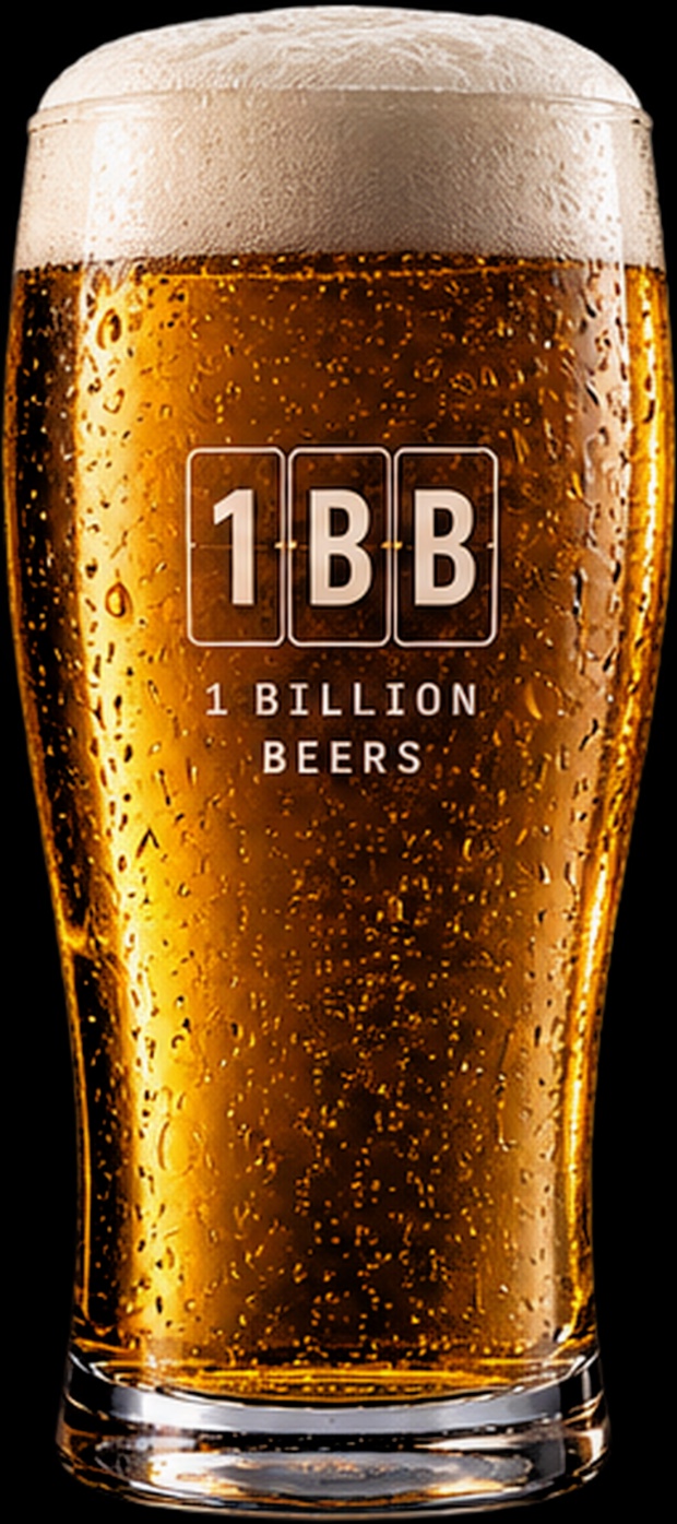 A pint of beer, filled to the level the count has reached